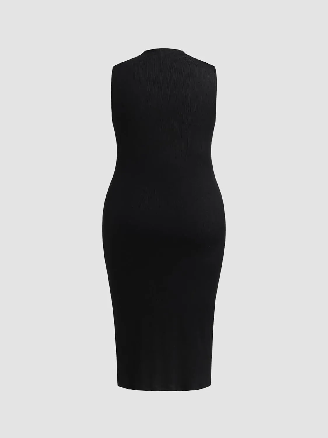 CIDER High Neck Ruched Midi Dress Curve & Plus