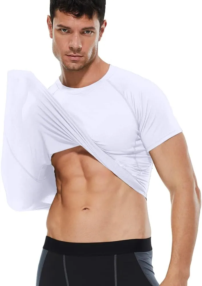 Compression Shirt Men Short Sleeve T-Shirt Cool Dry Top Baselayer Undershirts for Workout Gym Football Basketball