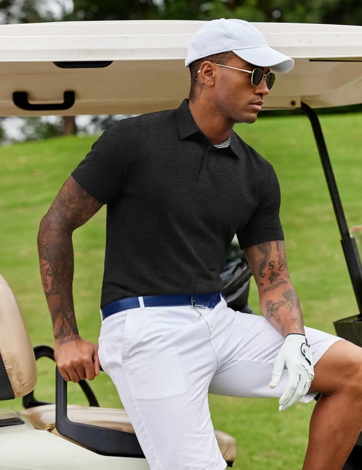 COOFANDY Men's Casual Polo Shirts Short Sleeve Classic Basic Tee Button Collar Shirt Summer Golf T-Shirt