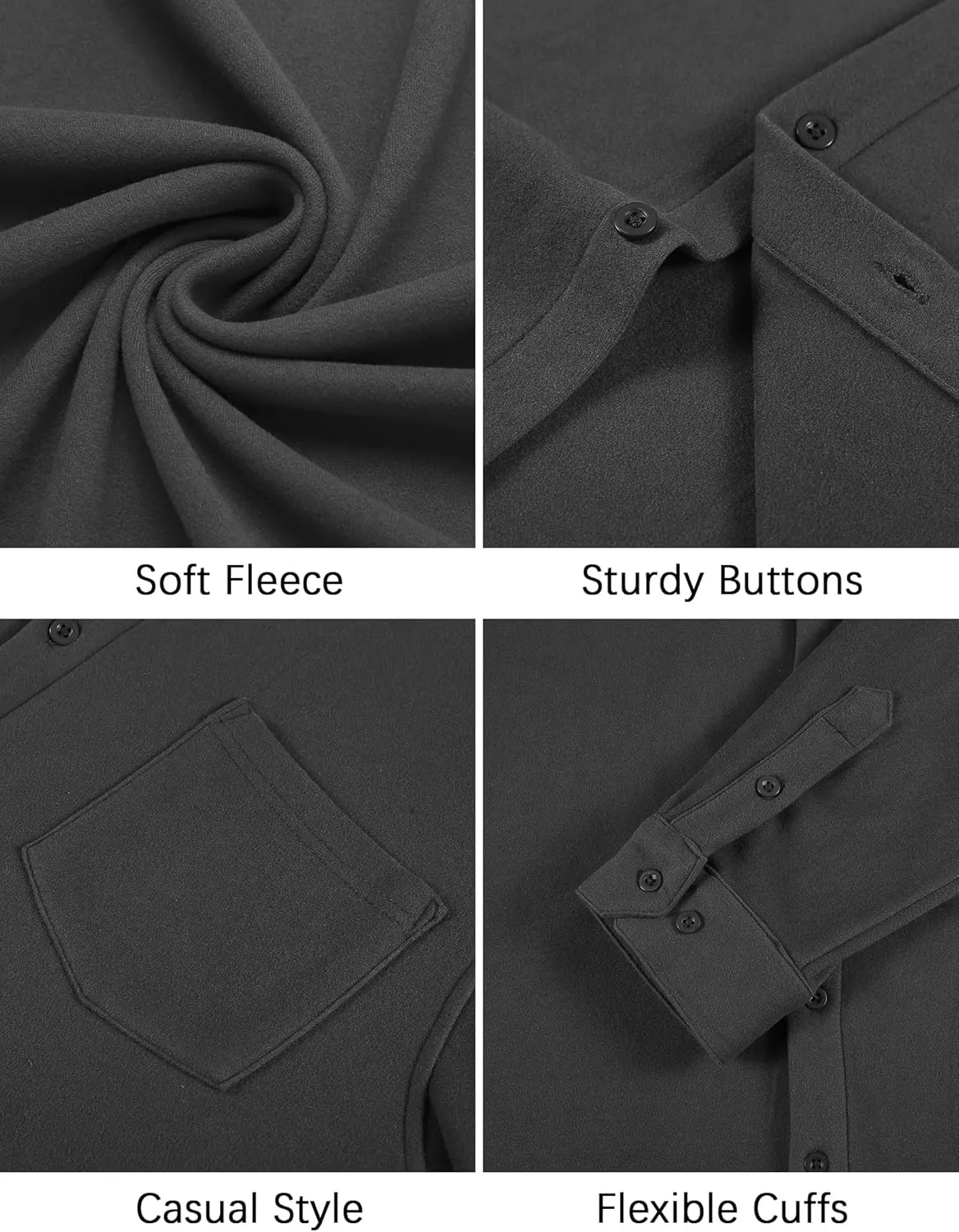 COOFANDY Men's Long Sleeve Button Down Shirt Casual Lightweight Shacket Spring Fall Shirt Jacket Overshirt with Pockets