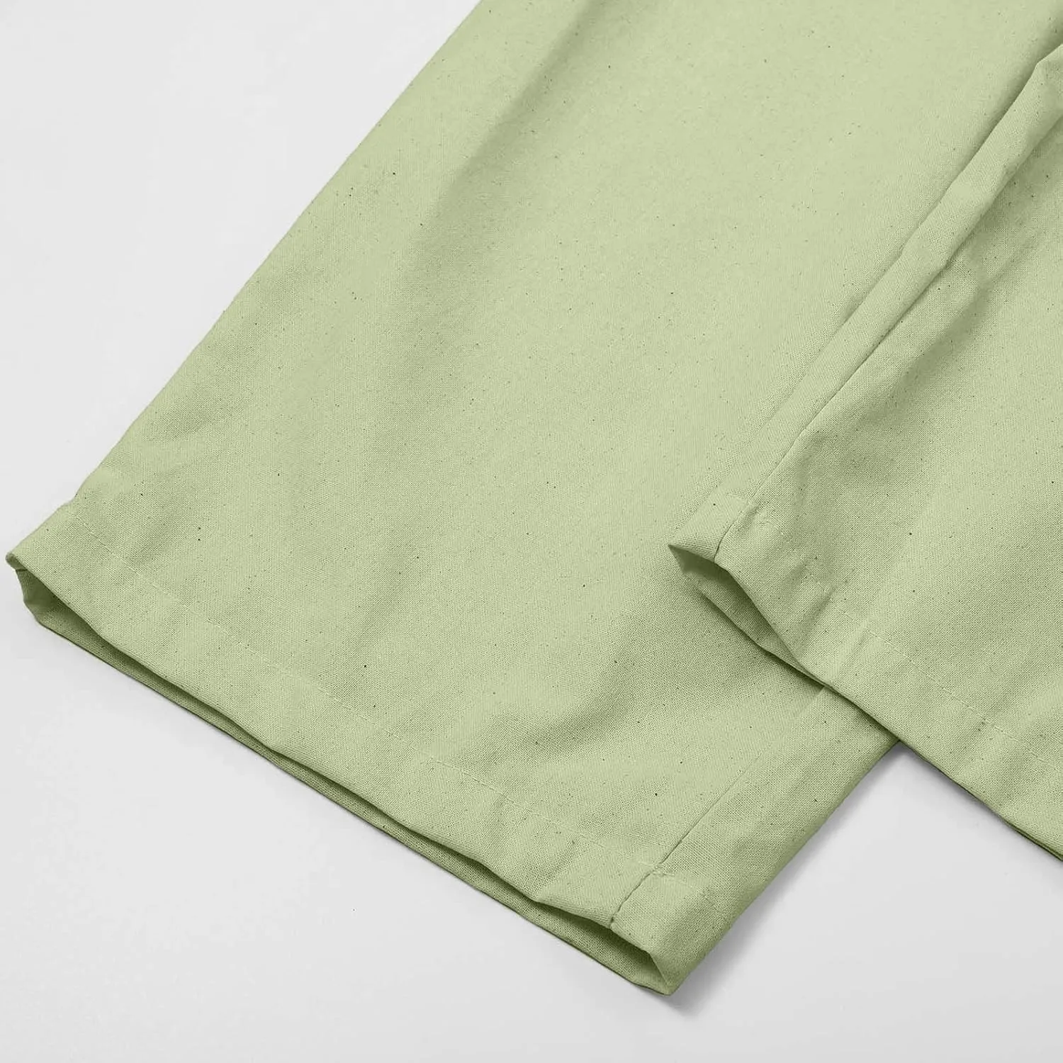 Cotton Linen Pants for Women Summer Straight Leg Loose Lounge Trousers Drawstring Elastic Waist Solid Plus Size Pants