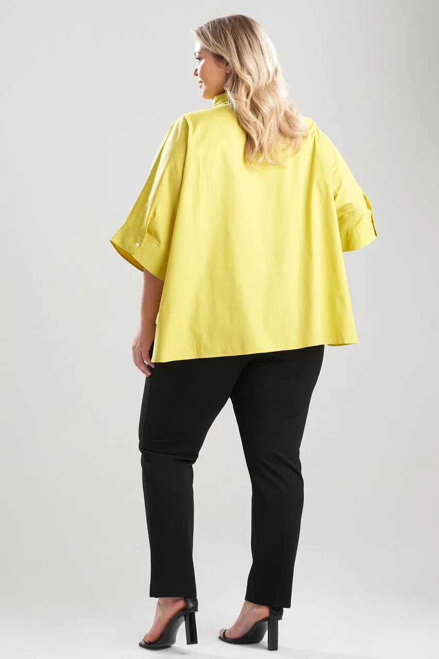 Cotton Poplin Applique Caftan Shirt