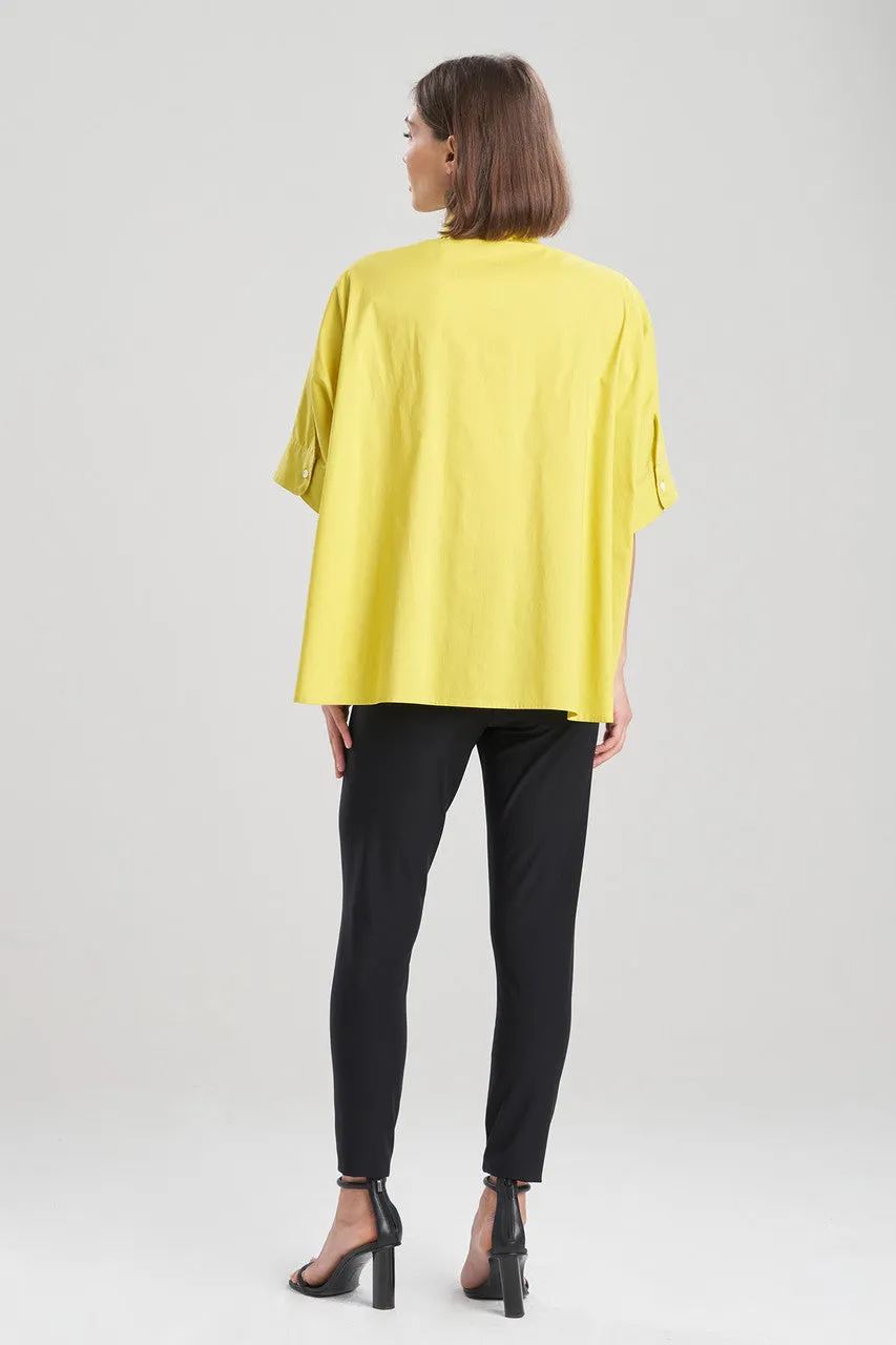 Cotton Poplin Applique Caftan Shirt
