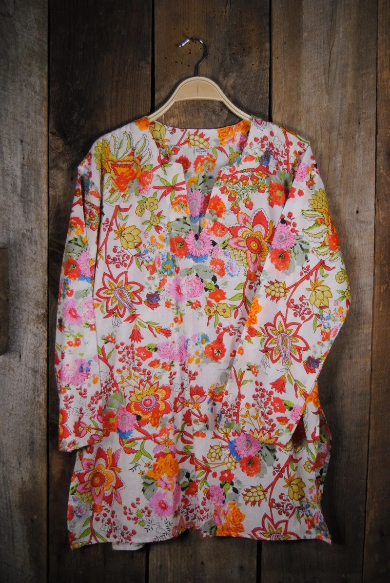 Cotton Tunic Top Bright Print