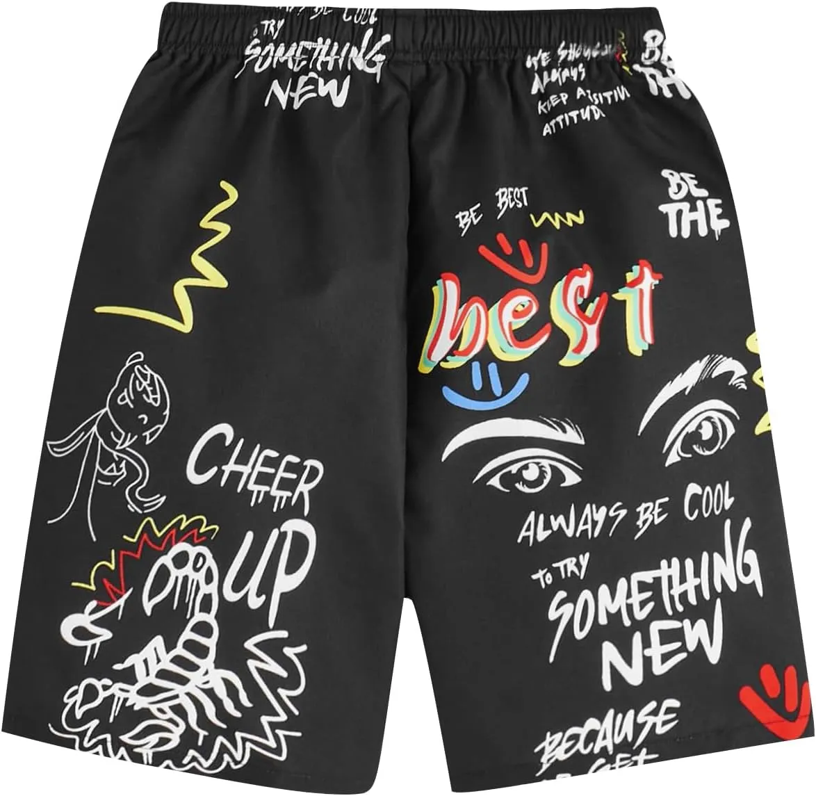COZYEASE Boy's Paisley Graphic High Waisted Shorts Casual Summer Shorts with Pocket