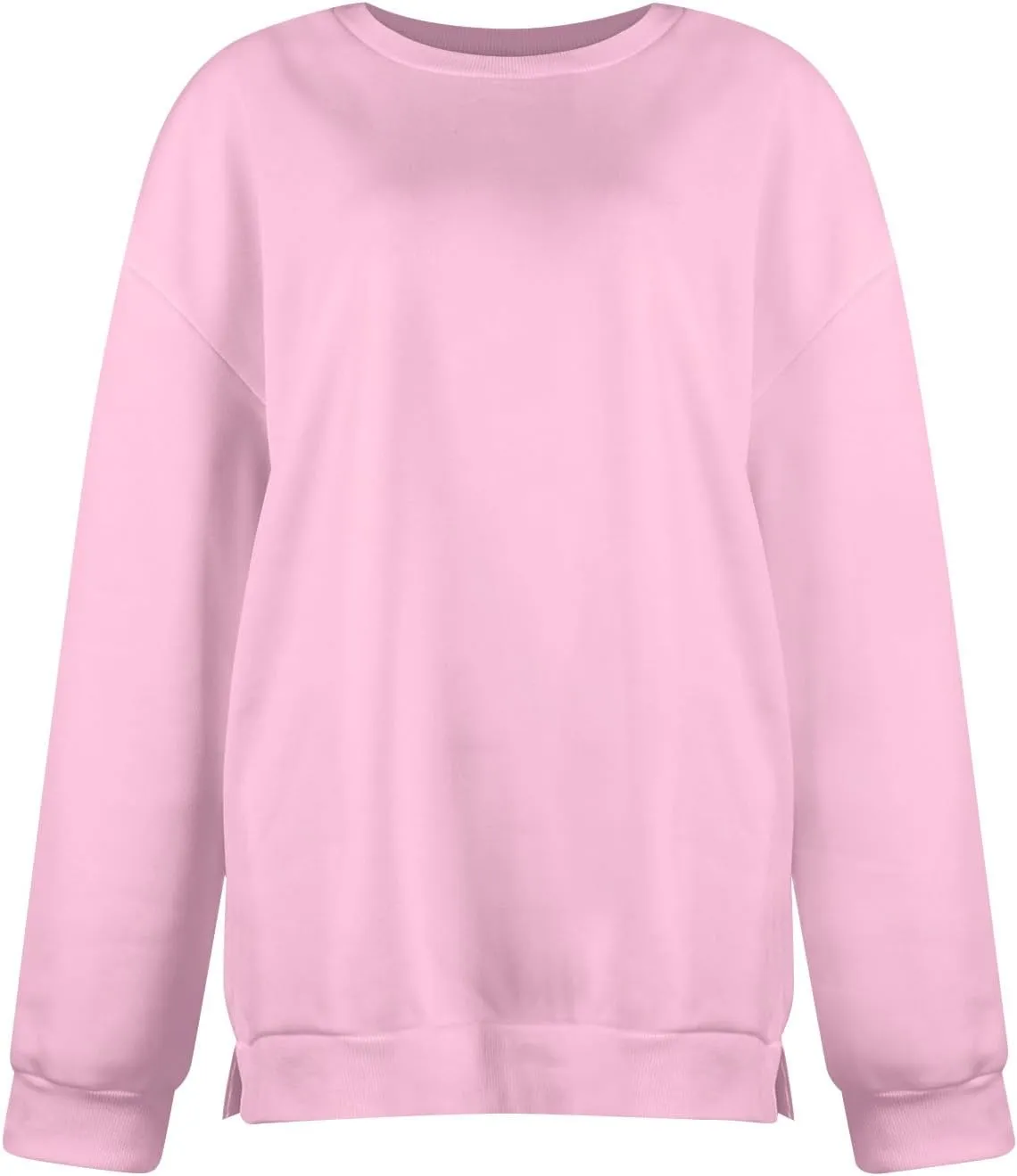 Crewneck Sweatshirts Women Fleece Sweatshirt No Hood Long Sleeve Shirt Hoodies Pullover Casual Loose Fitting Tops