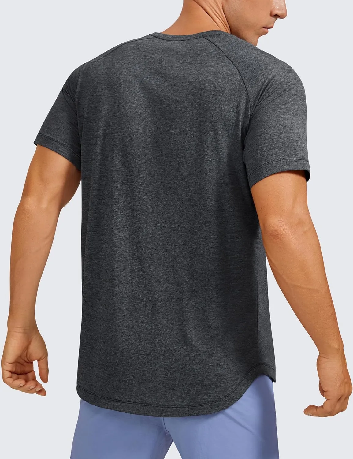 CRZ YOGA Lightweight Short Sleeve T-Shirt for Men Quick Dry Workout Running Athletic Tee Shirt Tops