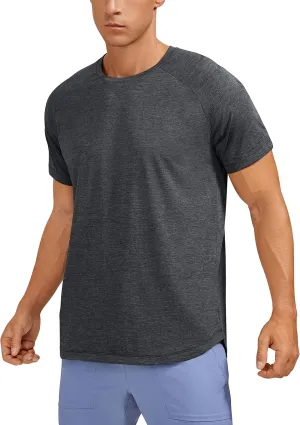 CRZ YOGA Lightweight Short Sleeve T-Shirt for Men Quick Dry Workout Running Athletic Tee Shirt Tops
