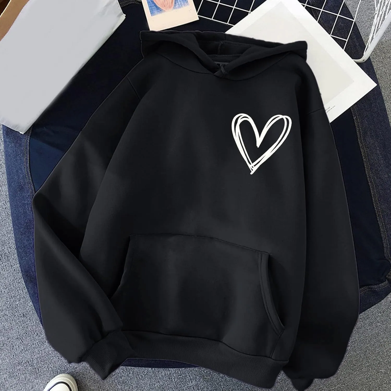 Cute Hoodie for Teen Girls Women Long Sleeve Sweatshirts Fall Outfits 2024 Oversized Hoodies Casual Top Jumper
