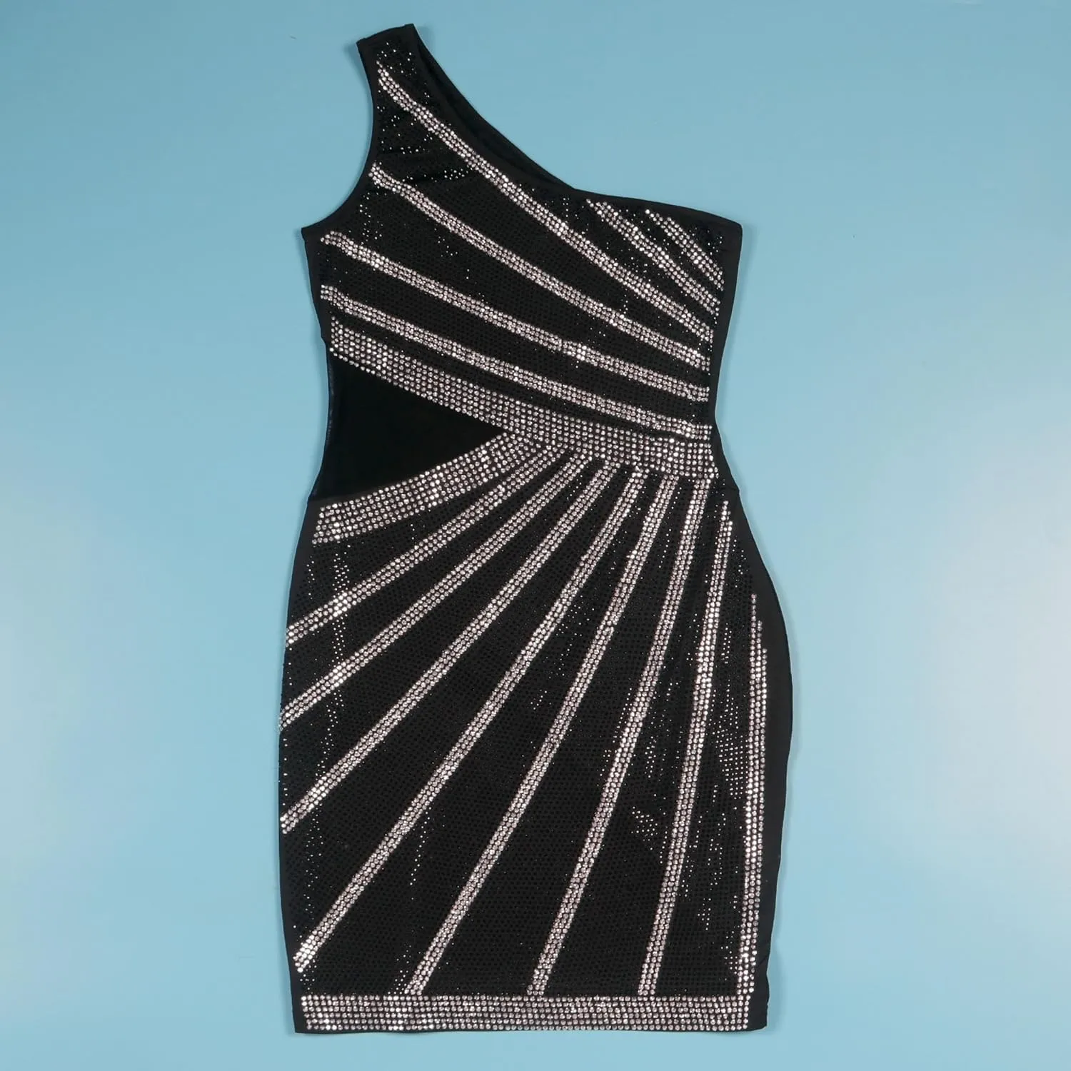 CUTUBLY Sexy Dresses for Women Rhinestone Birsthday Cocktail Christmas Club Going Out Party Bodycon Dresses