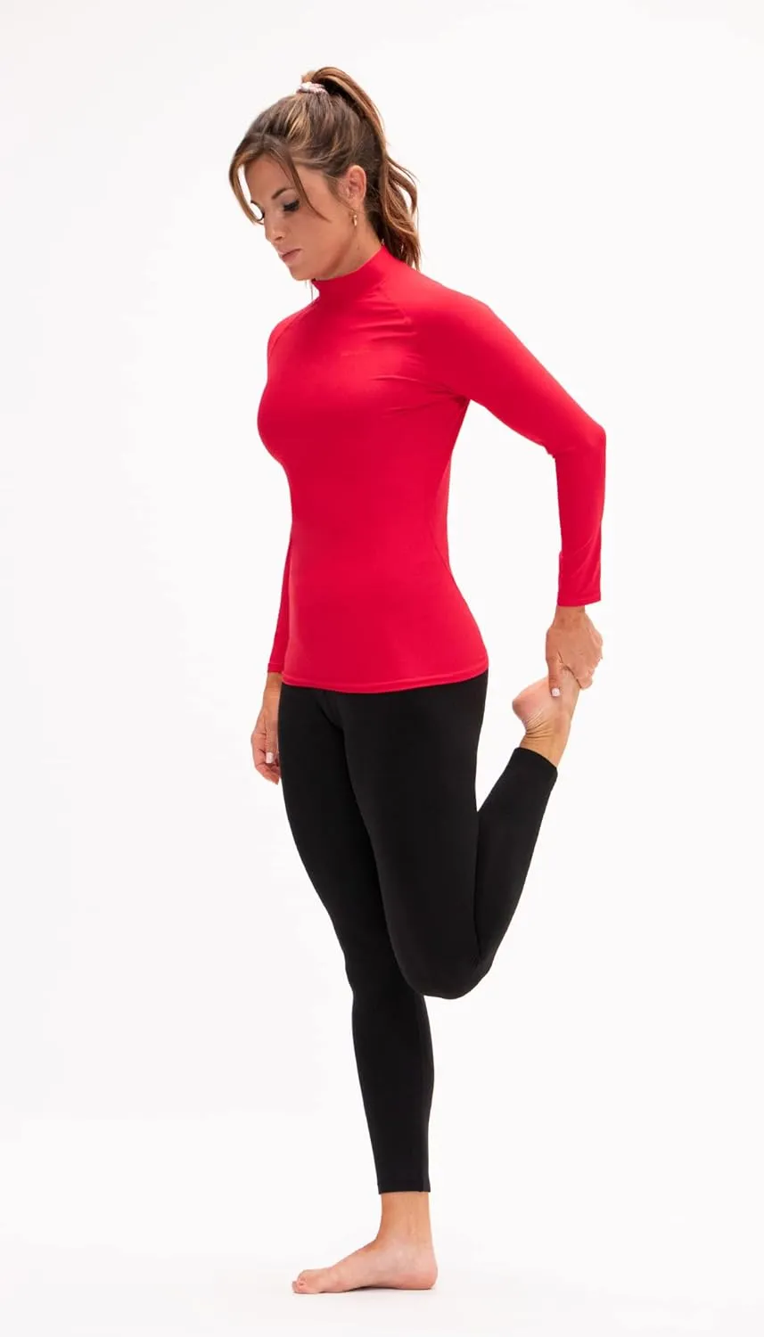 DEVOPS 3 Pack Women's Compression Shirt Dry Fit Turltle Neck Long Sleeve Running Athletic T-Shirt Workout Tops