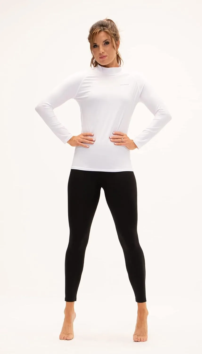 DEVOPS 3 Pack Women's Compression Shirt Dry Fit Turltle Neck Long Sleeve Running Athletic T-Shirt Workout Tops