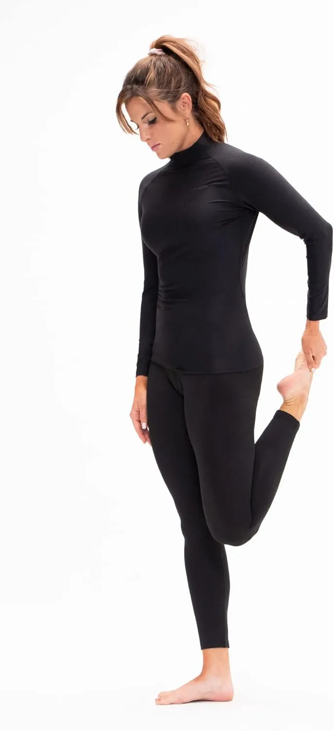 DEVOPS 3 Pack Women's Compression Shirt Dry Fit Turltle Neck Long Sleeve Running Athletic T-Shirt Workout Tops