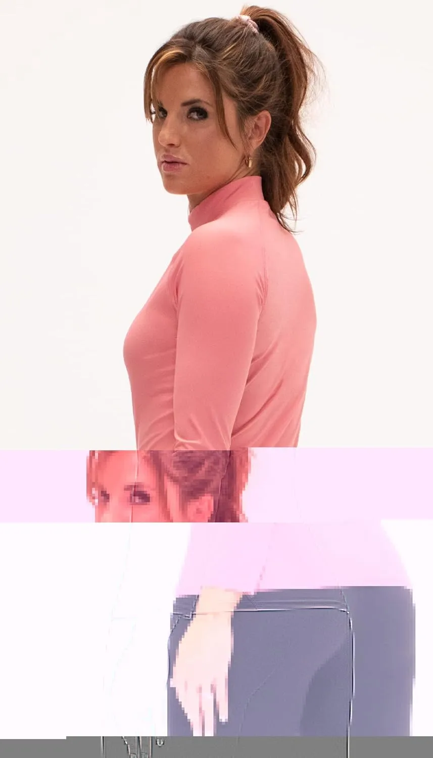 DEVOPS 3 Pack Women's Compression Shirt Dry Fit Turltle Neck Long Sleeve Running Athletic T-Shirt Workout Tops