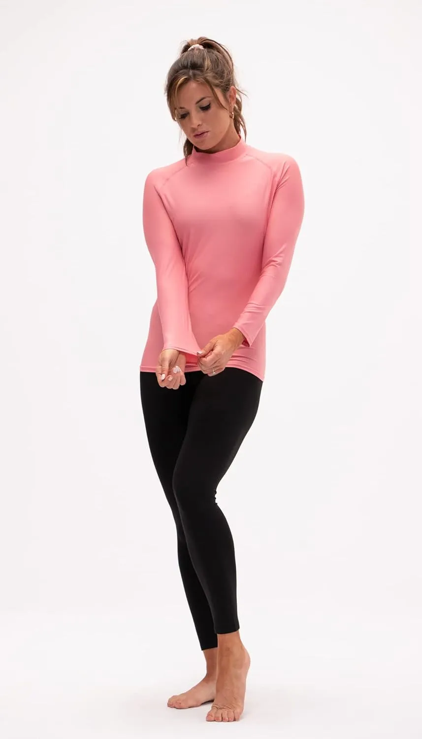 DEVOPS 3 Pack Women's Compression Shirt Dry Fit Turltle Neck Long Sleeve Running Athletic T-Shirt Workout Tops