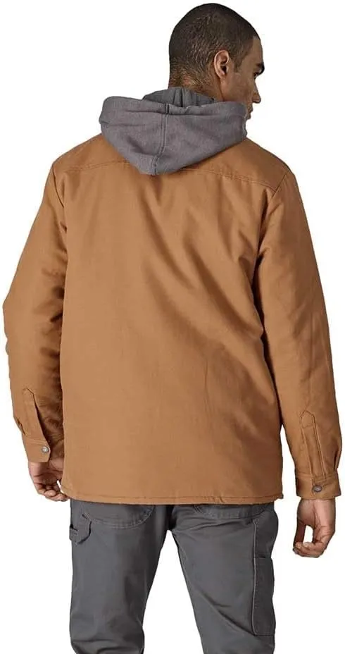 Dickies Men's Fleece Hooded Duck Shirt Jacket with Hydroshield