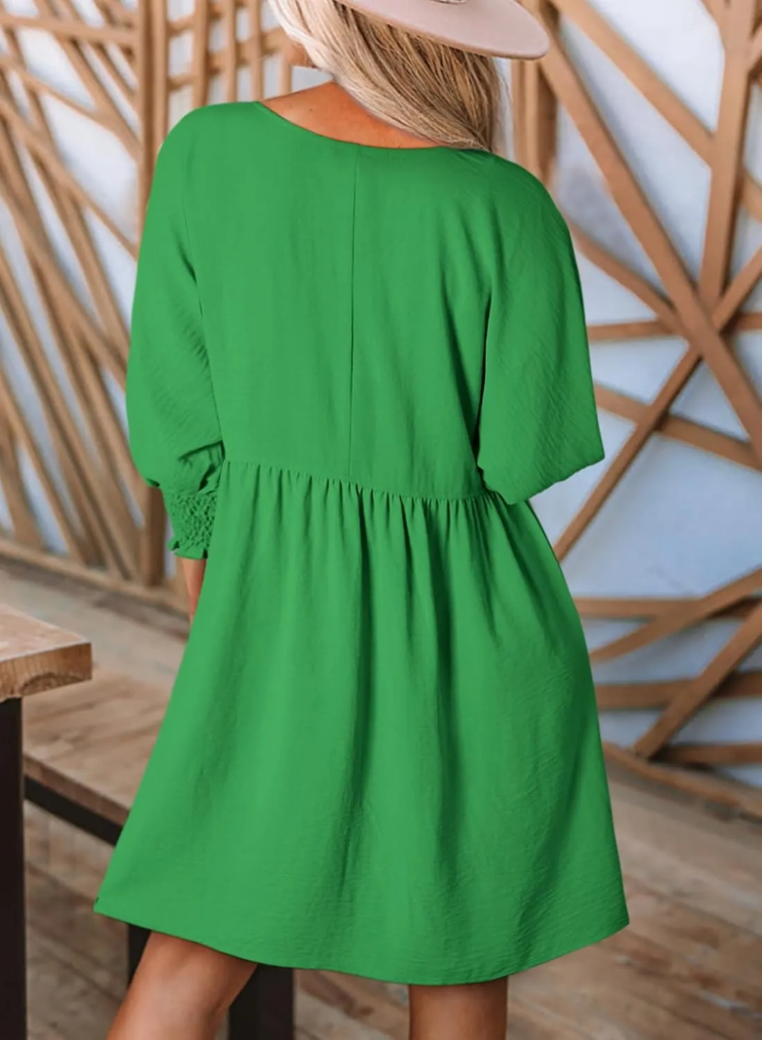 Dokotoo Womens Summer Spring Dresses Casual Tunic Dress Short Sleeve Crew Neck Flowy Swing Mini Dress