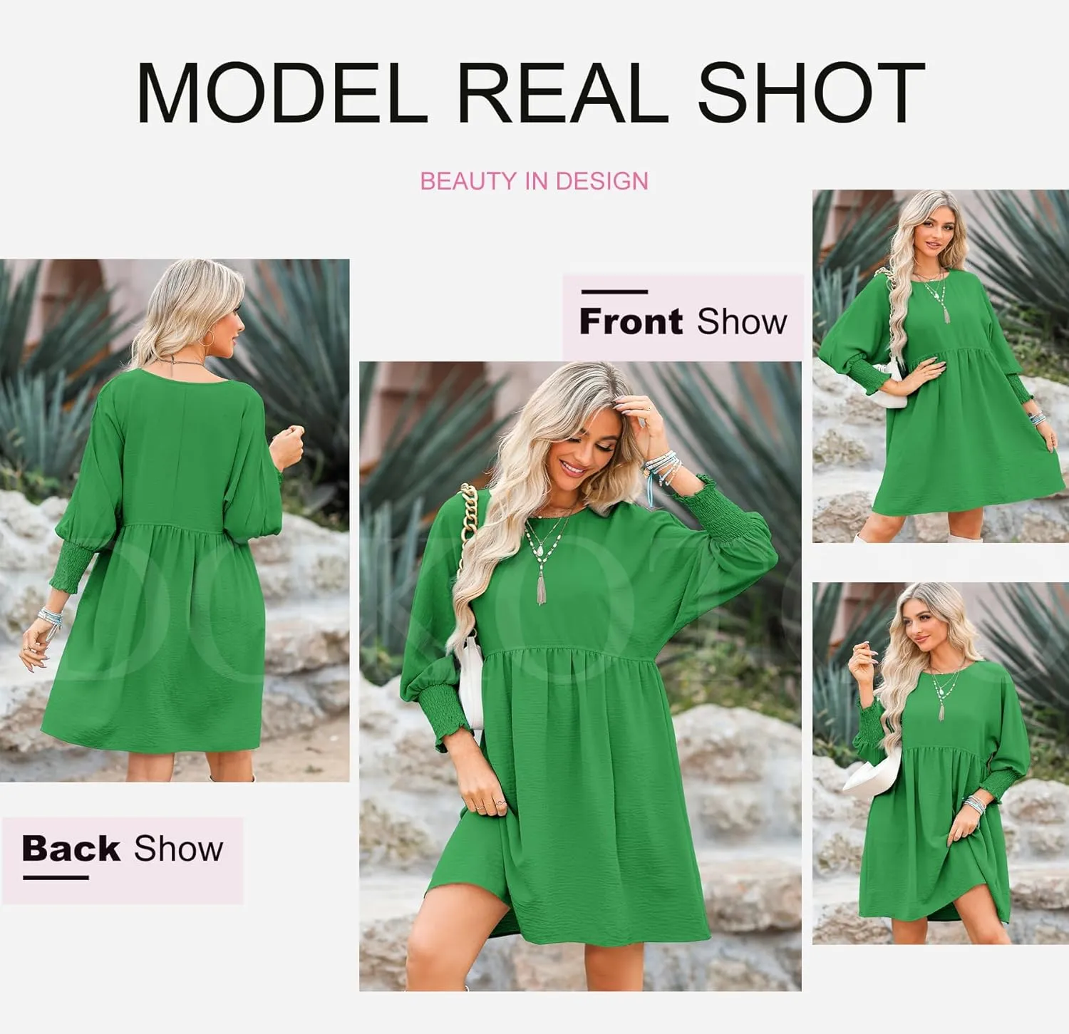 Dokotoo Womens Summer Spring Dresses Casual Tunic Dress Short Sleeve Crew Neck Flowy Swing Mini Dress