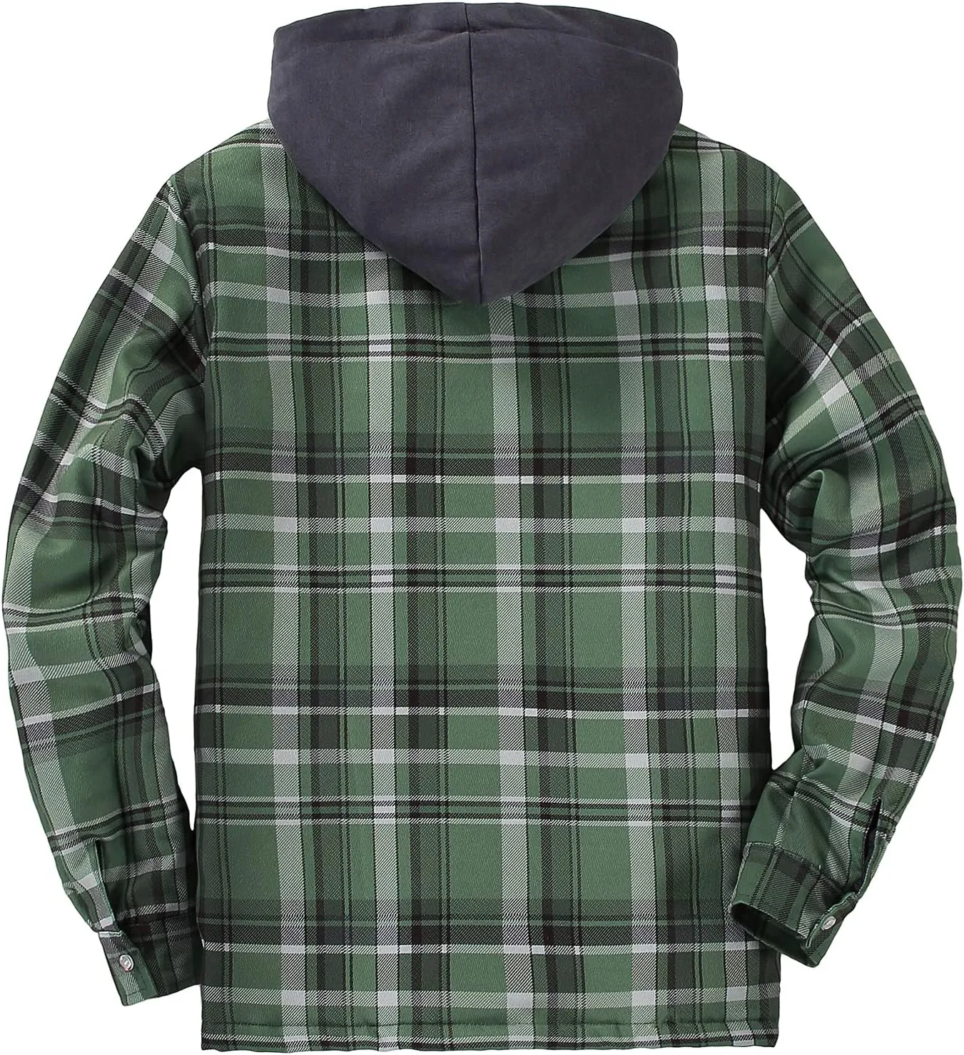 DOSLAVIDA Men's Flannel Shirt Jacket Quilted Lined Winter Coat Long Sleeve Button Dwon Shirt Warm Hooded Plaid Jacket