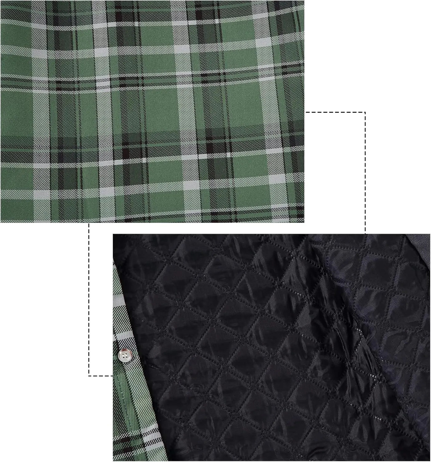 DOSLAVIDA Men's Flannel Shirt Jacket Quilted Lined Winter Coat Long Sleeve Button Dwon Shirt Warm Hooded Plaid Jacket