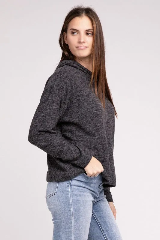 Dreaming Baby Hooded Brushed Melange Hacci Sweater