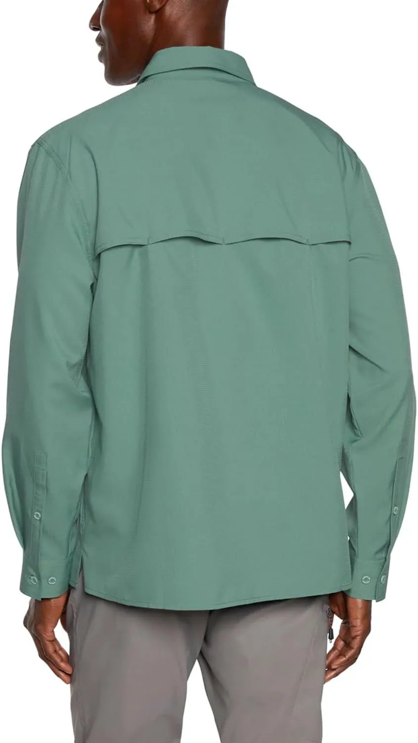 Eddie Bauer Men's Long Sleeve Woven Tech Shirt, UPF 50 Collared Button-Up Shirt, Hiking Fishing & Outdoor Work Shirts for Men