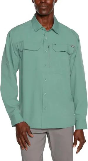 Eddie Bauer Men's Long Sleeve Woven Tech Shirt, UPF 50 Collared Button-Up Shirt, Hiking Fishing & Outdoor Work Shirts for Men