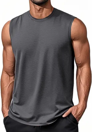 EKLENTSON Men's Tank Tops UPF 50  Sleeveless Shirt Lightweight Cooling Muscle Tee Sun Protection Quick Dry Workout Shirt