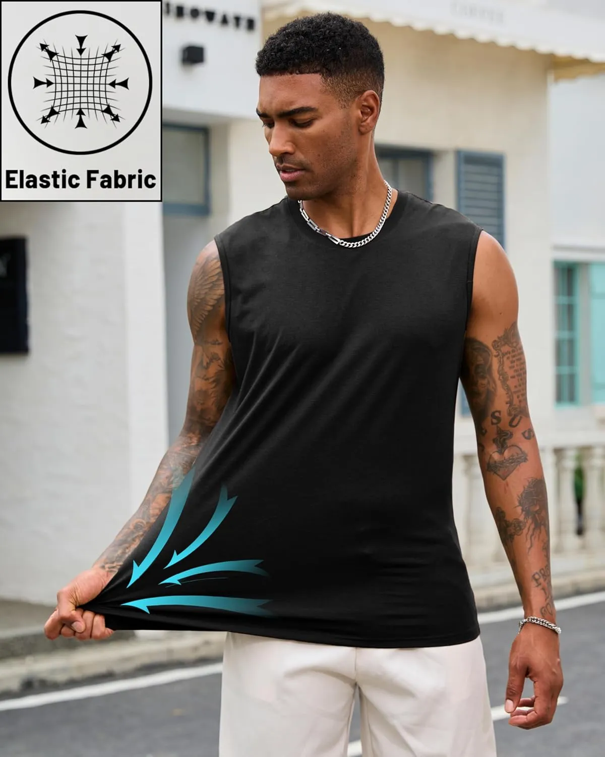 EKLENTSON Men's Tank Tops UPF 50  Sleeveless Shirt Lightweight Cooling Muscle Tee Sun Protection Quick Dry Workout Shirt