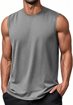 EKLENTSON Men's Tank Tops UPF 50  Sleeveless Shirt Lightweight Cooling Muscle Tee Sun Protection Quick Dry Workout Shirt