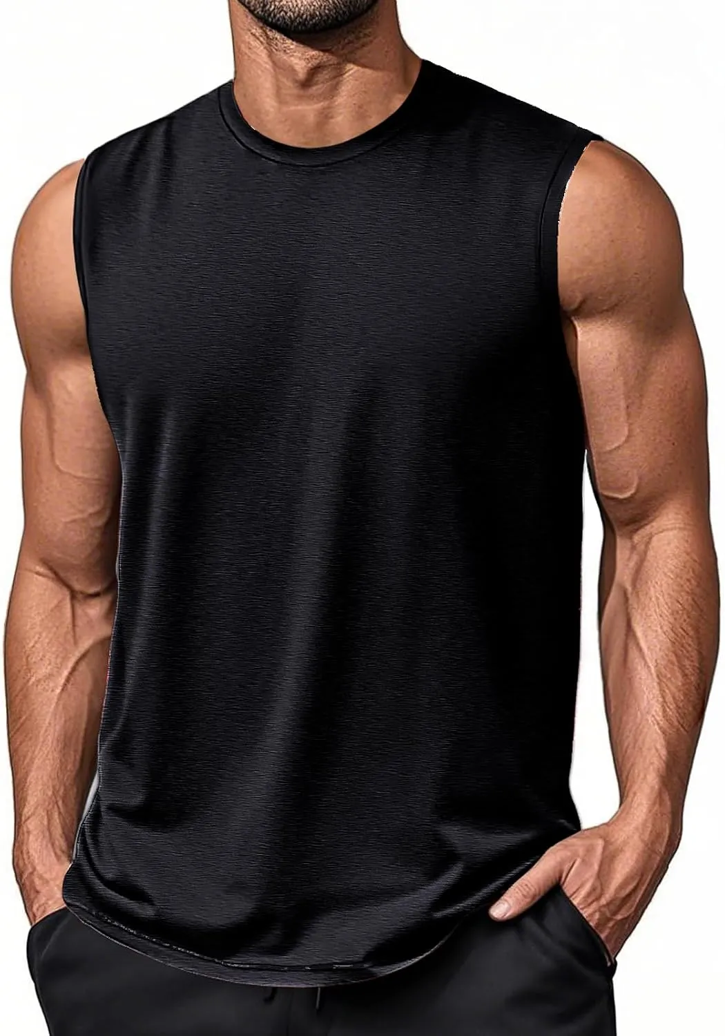 EKLENTSON Men's Tank Tops UPF 50  Sleeveless Shirt Lightweight Cooling Muscle Tee Sun Protection Quick Dry Workout Shirt