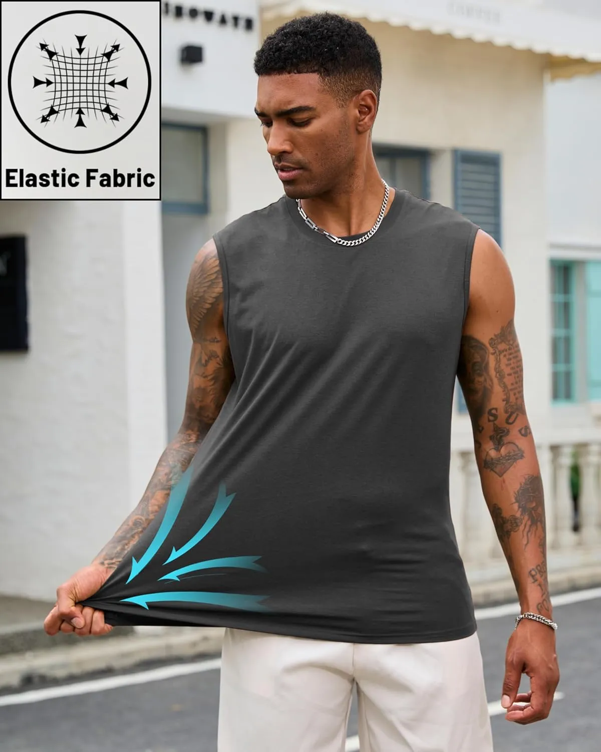 EKLENTSON Men's Tank Tops UPF 50  Sleeveless Shirt Lightweight Cooling Muscle Tee Sun Protection Quick Dry Workout Shirt