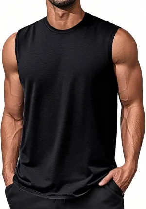 EKLENTSON Men's Tank Tops UPF 50  Sleeveless Shirt Lightweight Cooling Muscle Tee Sun Protection Quick Dry Workout Shirt