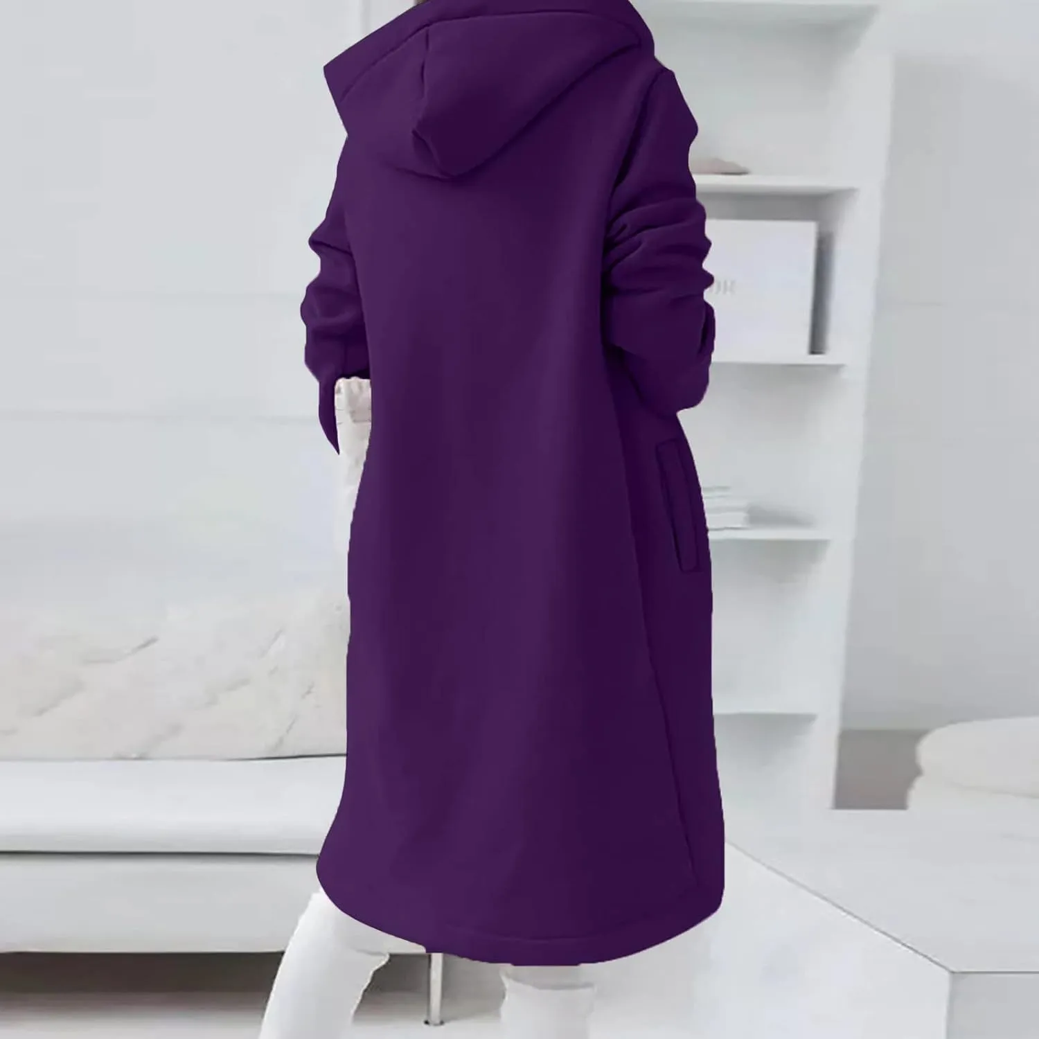 fartey Zip Up Hoodie Women Casual Oversized Long Hoodies Long Sleeve Drawstring Asymmetrical Tunic Sweatshirts With Pockets