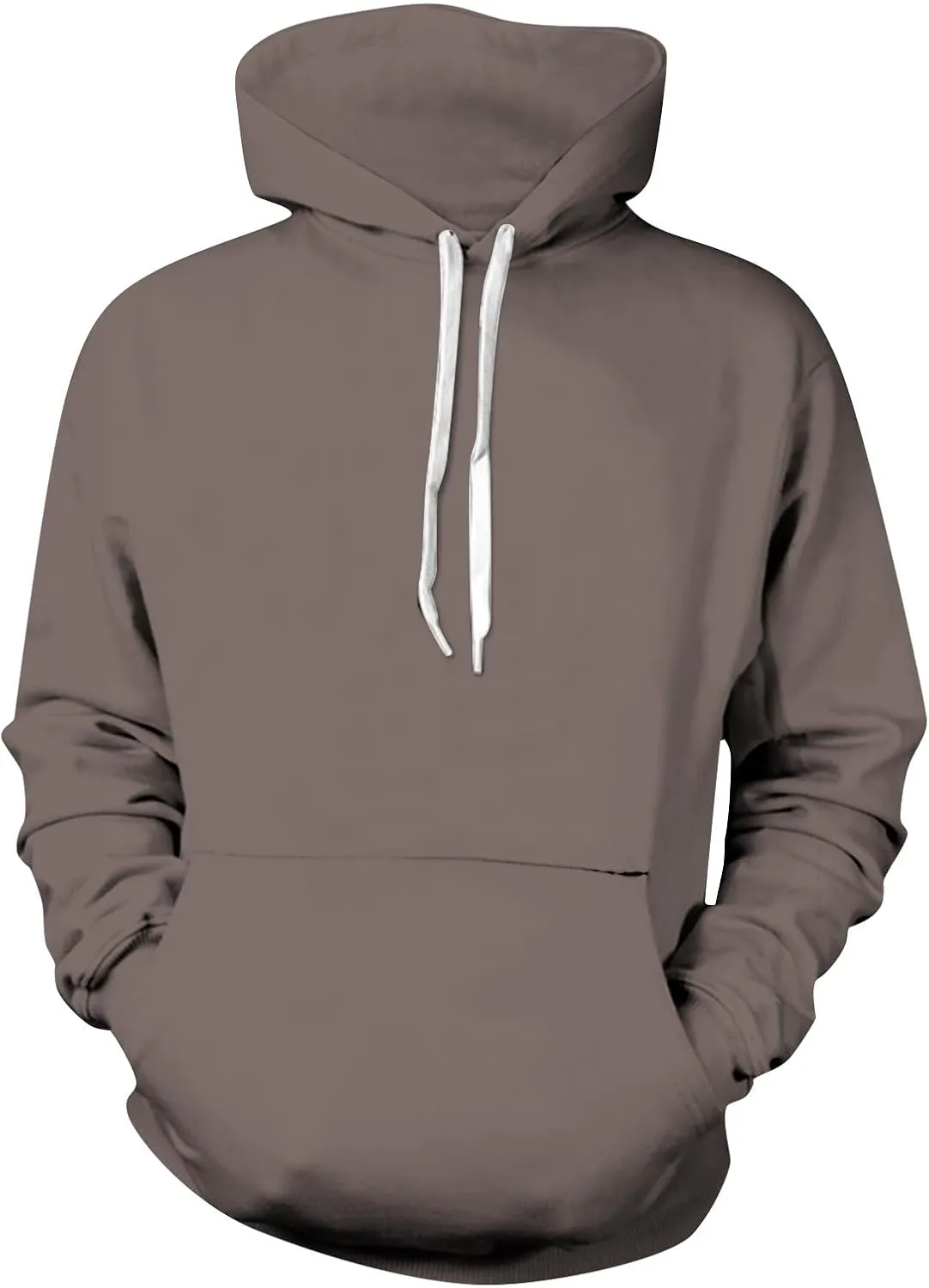 Fashion Hoodies for Men Plus Size Solid Long Sleeve Drawstring Pullover 2024 Fall Winter Hooded Sweatshirts