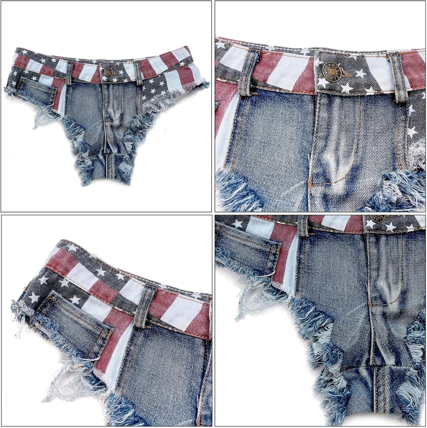 FEOYA Denim Shorts Women Ripped Jean Shorts Sexy Hot Mini Clubwear Party