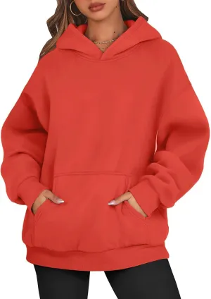 Fleece Hoodies for Women Oversized Preppy Sweatshirt Pullover Lightweight Sweatshirts Winter Sweaters with Pocket