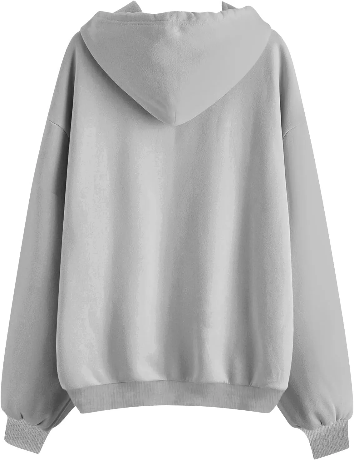 Fleece Zip Up Hoodie Women Oversized Drawstring Hooded Sherpa Jacket Full Zipper Baggy Fuzzy Sweatshirts with Pockets