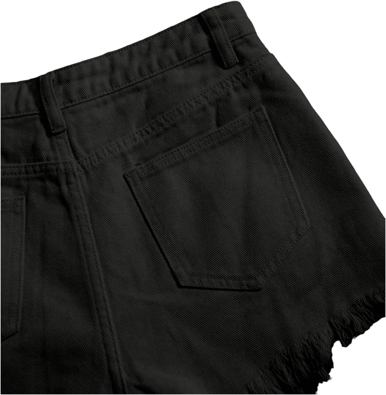 Floerns Girls Ripped Raw Trim Shorts High Waist Straight Leg Denim Shorts