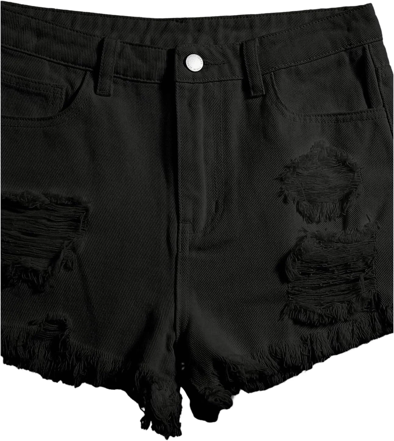 Floerns Girls Ripped Raw Trim Shorts High Waist Straight Leg Denim Shorts