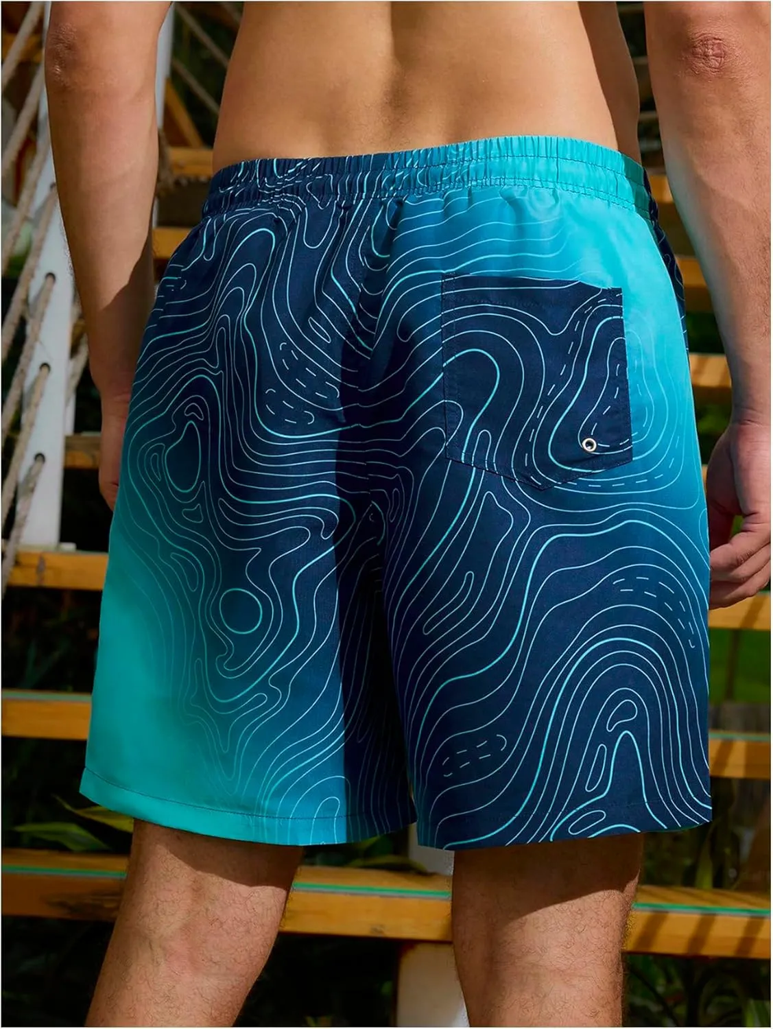 Floerns Men's Swim Trunks with Compression Quick Dry Shorts Swim Board Shorts