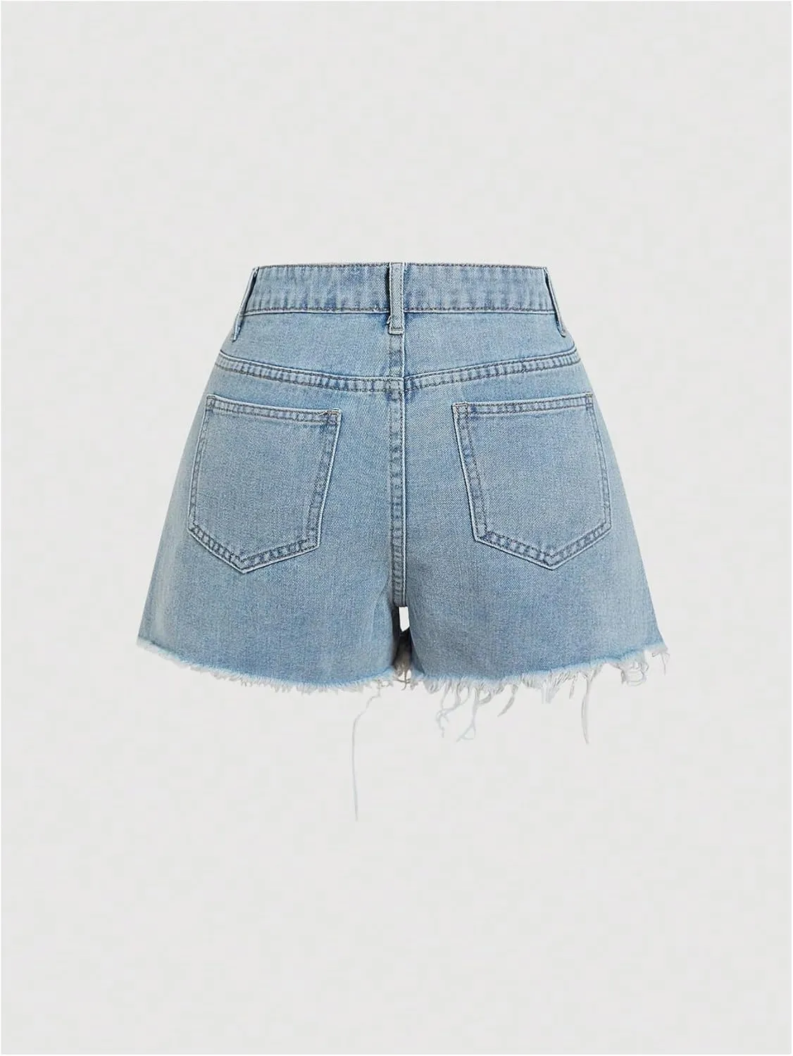 Floerns Women's Y2k Denim Shorts Sparkly Star Ripped Raw Hem Club Jean Shorts