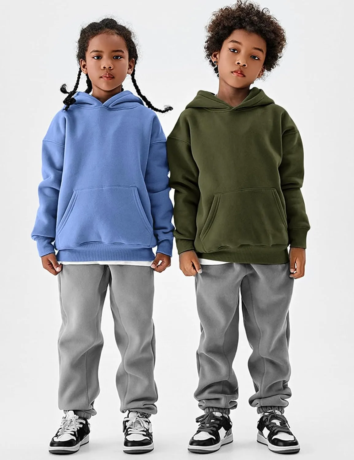 Flygo Unisex Boys Girls Fleece Lined Sherpa Hoodie Kids Warm Winter Hoodies Pullover Hooded Sweatshirt Sweater 4-13Y