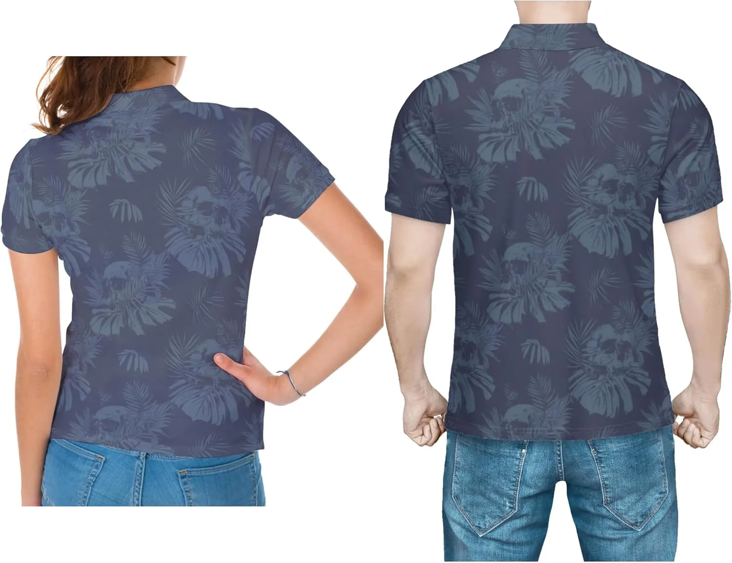 Funny Couple Golf Shirts,Matching Hawaiian Golf Shirt for Couple,Moisture Wicking Couple Polo Shirt for Men Women