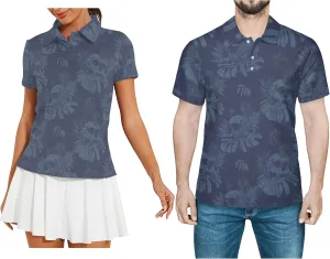 Funny Couple Golf Shirts,Matching Hawaiian Golf Shirt for Couple,Moisture Wicking Couple Polo Shirt for Men Women