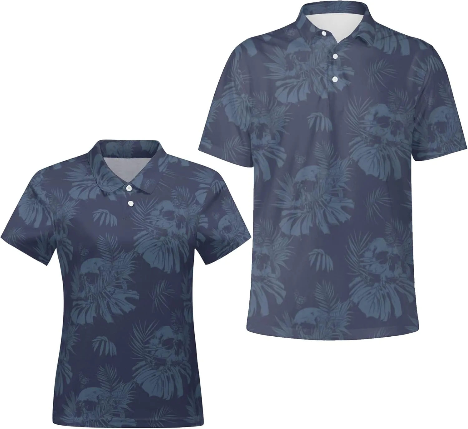 Funny Couple Golf Shirts,Matching Hawaiian Golf Shirt for Couple,Moisture Wicking Couple Polo Shirt for Men Women
