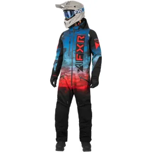 FXR Helium Insulated Snowmobile Monosuit Blue-Red Haze