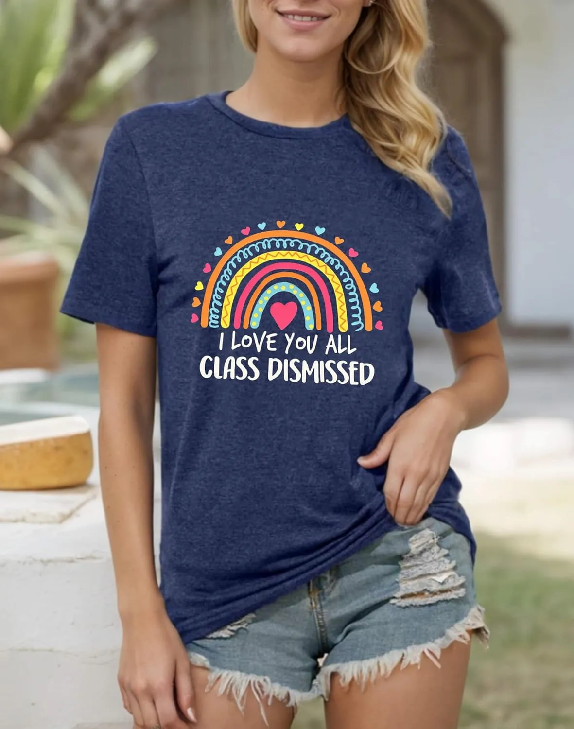 FYAPHION Last Day of School Teacher Shirt Womens Schools Out for Summer T-Shirt Teacher Appreciation Gift