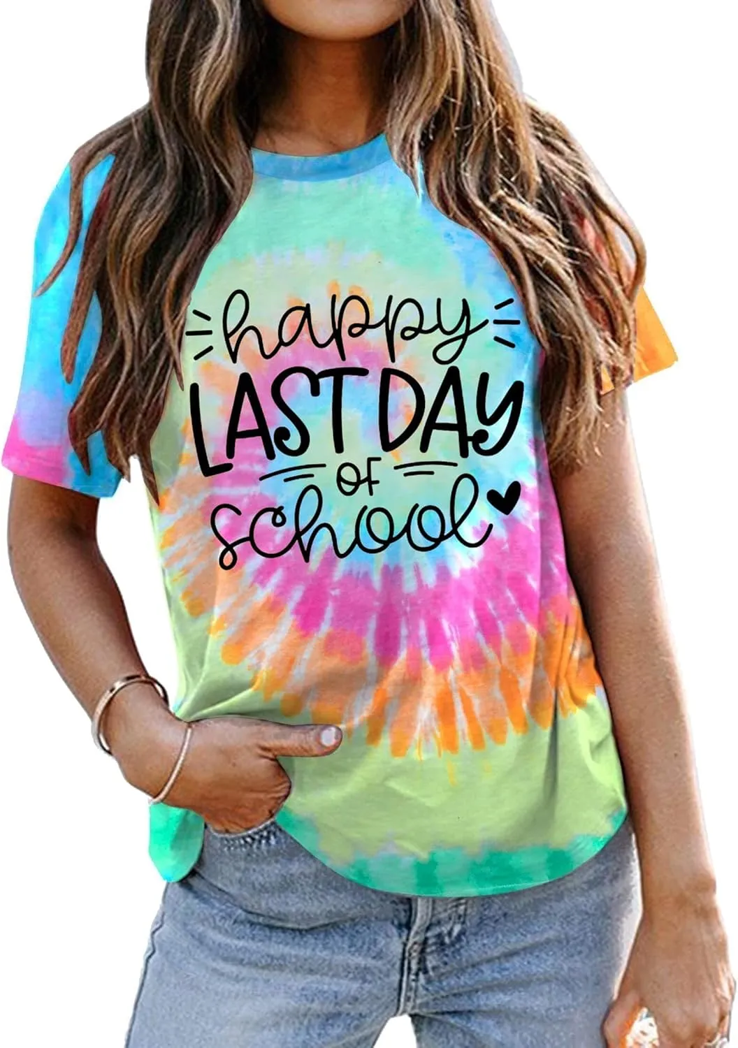 FYAPHION Last Day of School Teacher Shirt Womens Schools Out for Summer T-Shirt Teacher Appreciation Gift
