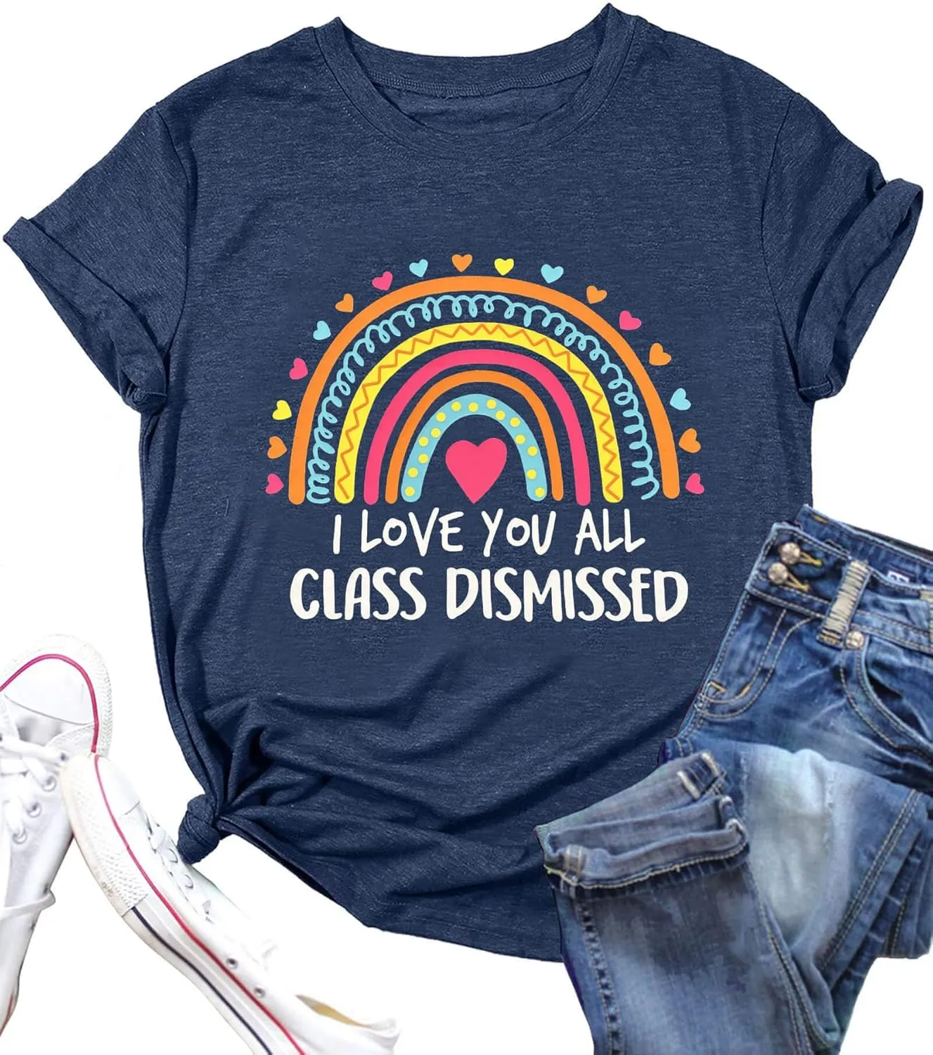 FYAPHION Last Day of School Teacher Shirt Womens Schools Out for Summer T-Shirt Teacher Appreciation Gift